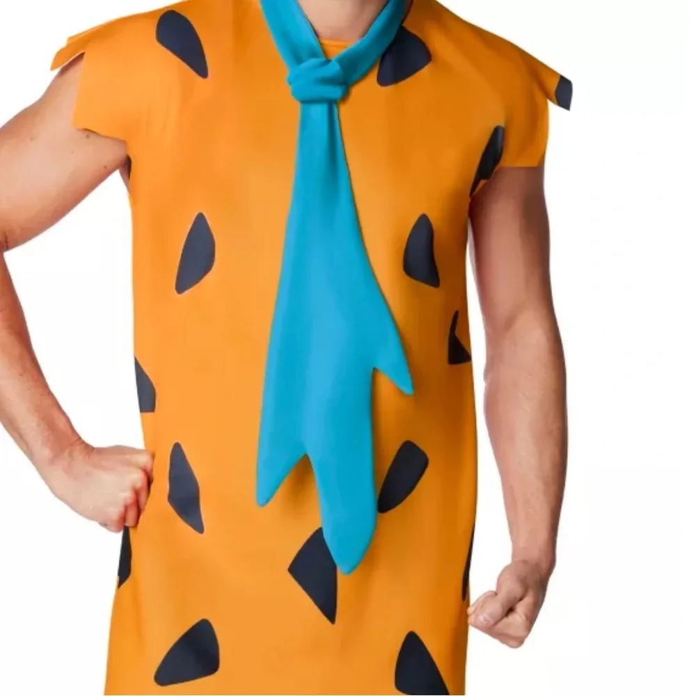 Spirit‎ Men's Stone Age Costume - Orange and Blue - Picture 3 of 11
